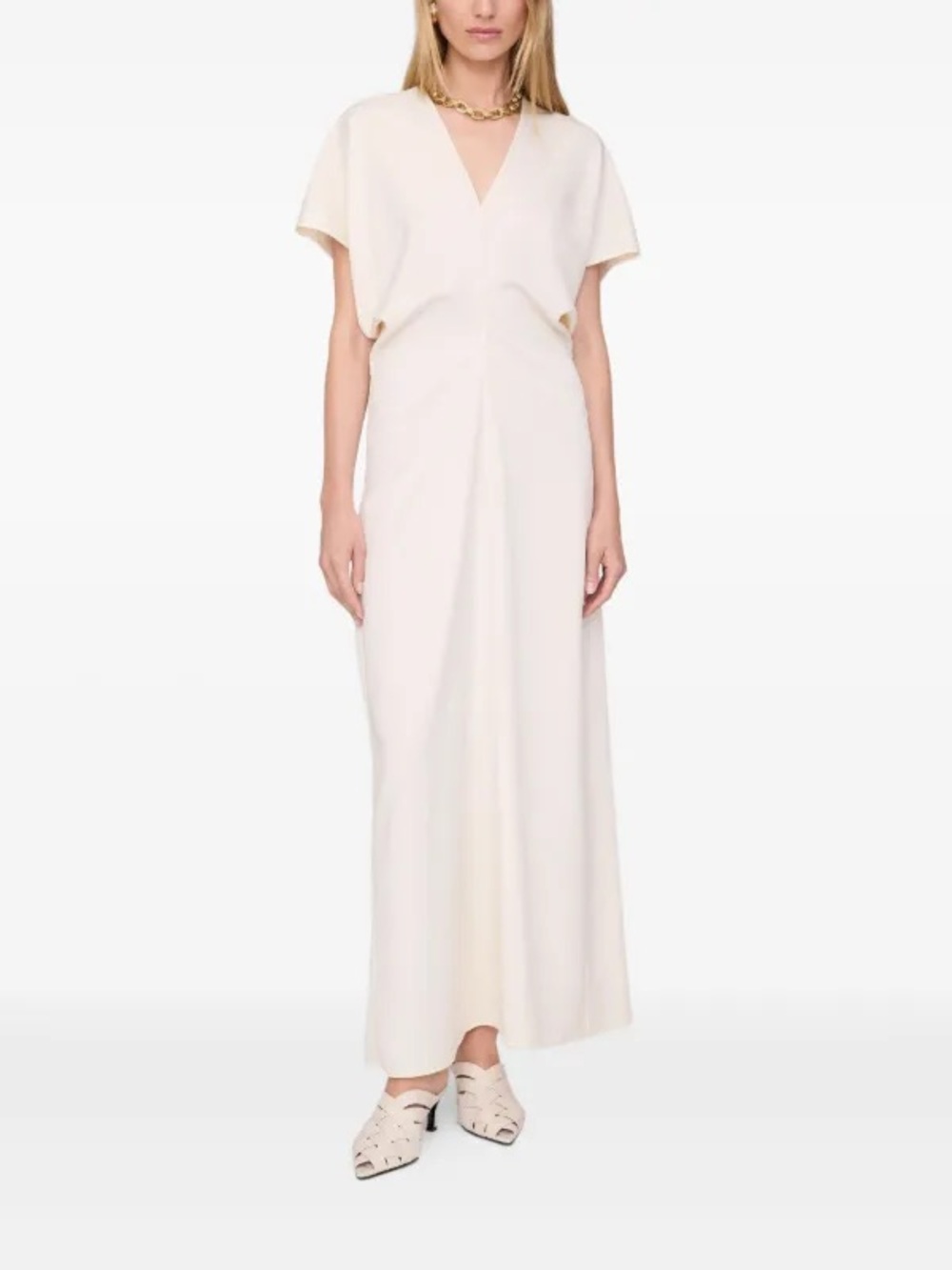 Anine Bing Zadig Elegant Cream V-Neck Maxi Dress - Picture 3 of 14